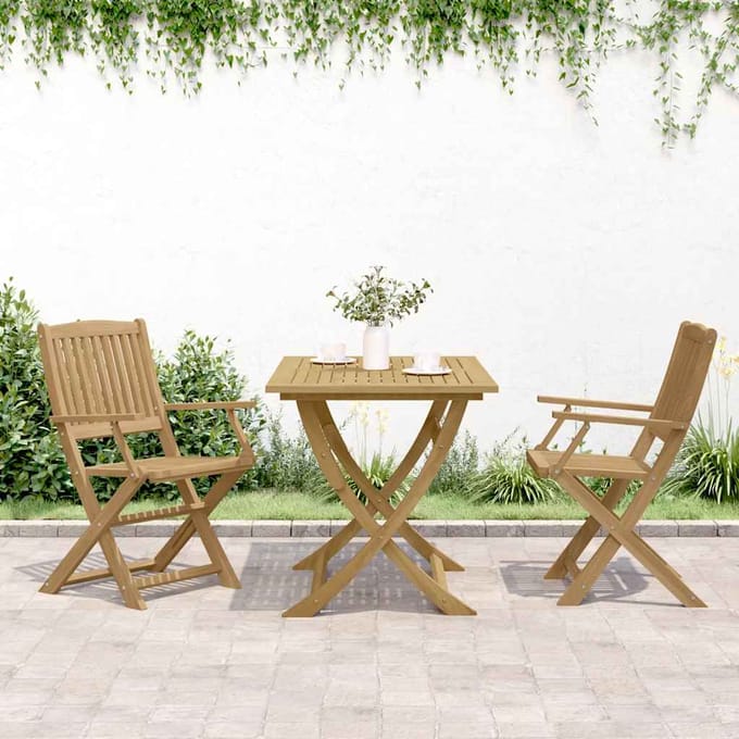 vidaXL - Opklapbare - stoelen, - 2 - stuks, - 58x54,5x90 - cm, - massief - acaciahout