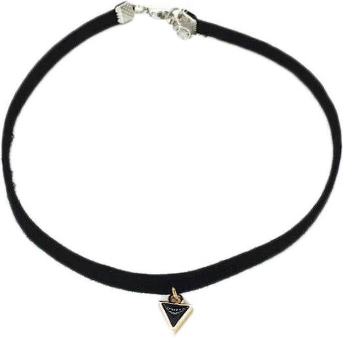 Korte choker ketting 30 cm + 5 cm verstelbaar met driehoek goudkleur