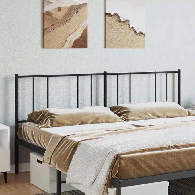 vidaXL - Vervangend - hoofdbord - metaal - zwart - 200 - cm