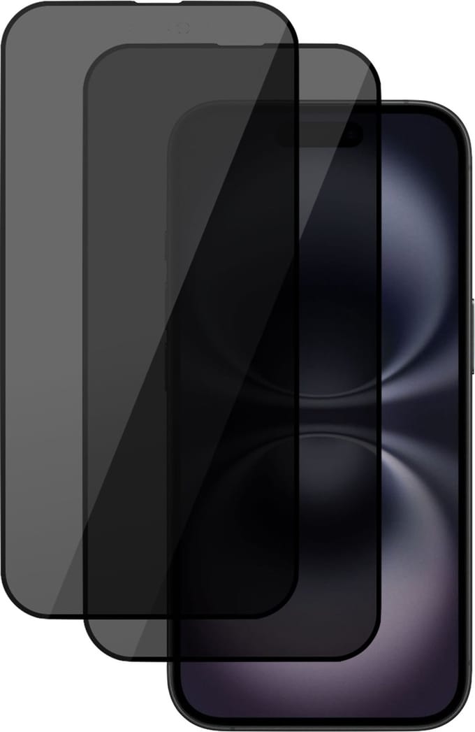 2x Privé Screenprotector geschikt voor Apple iPhone 16 Plus Screenprotector - Privacy Beschermglas - Privacy Proteqt+