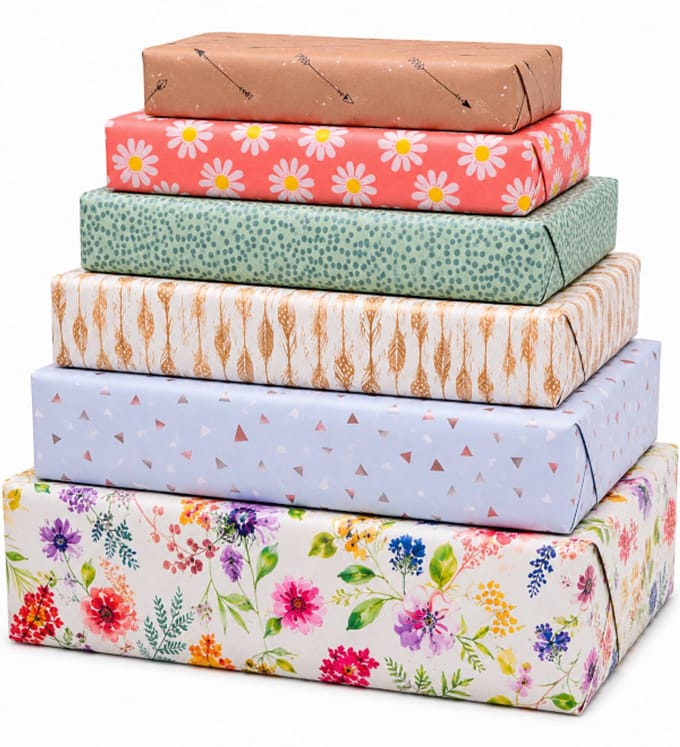 Cadeaupapier Cadeaupapier Verjaardag Summer 6 luxe rollen – Inpakpapier