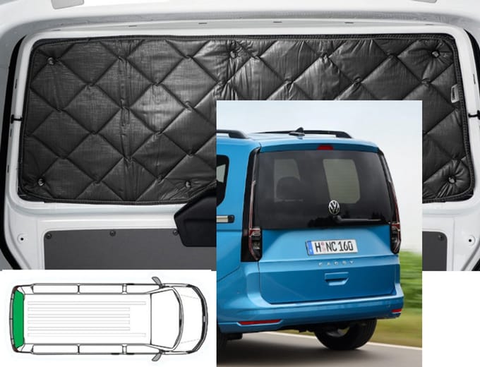 Raamisolatie Volkswagen Caddy Vanaf 2021 Black line achterzijde Klep