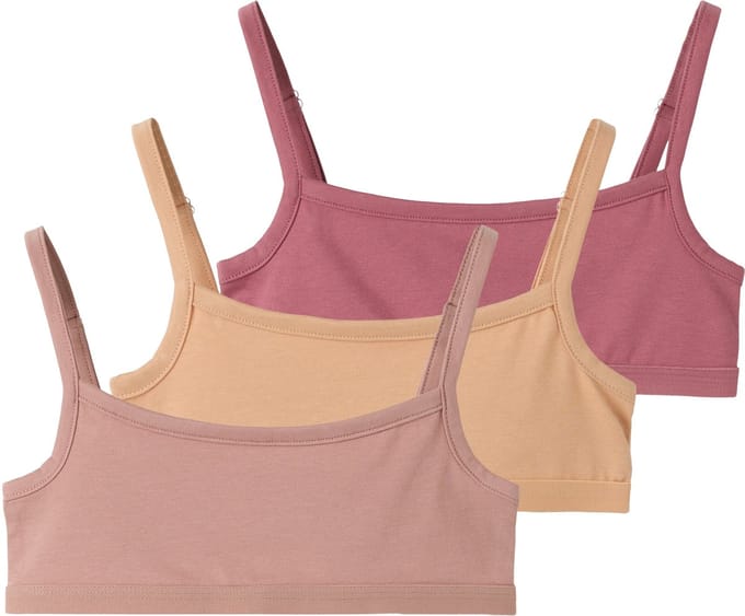 NAME IT - TKFSHORT STRAP TOP 3P SOLID NOOS - Meisjes - Onderhemden