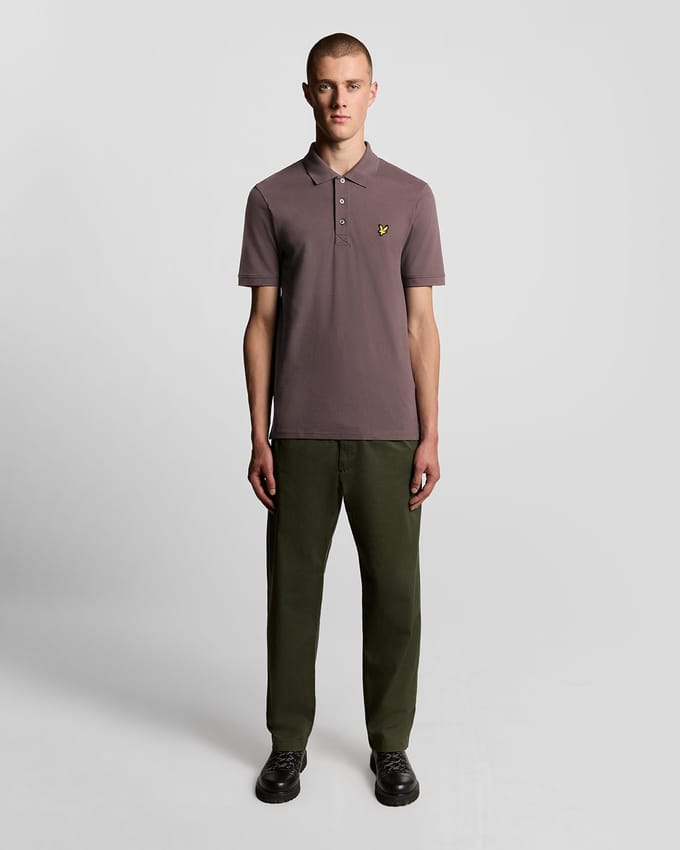 Lyle and Scott Polo Plain Espresso - Maat L - Heren