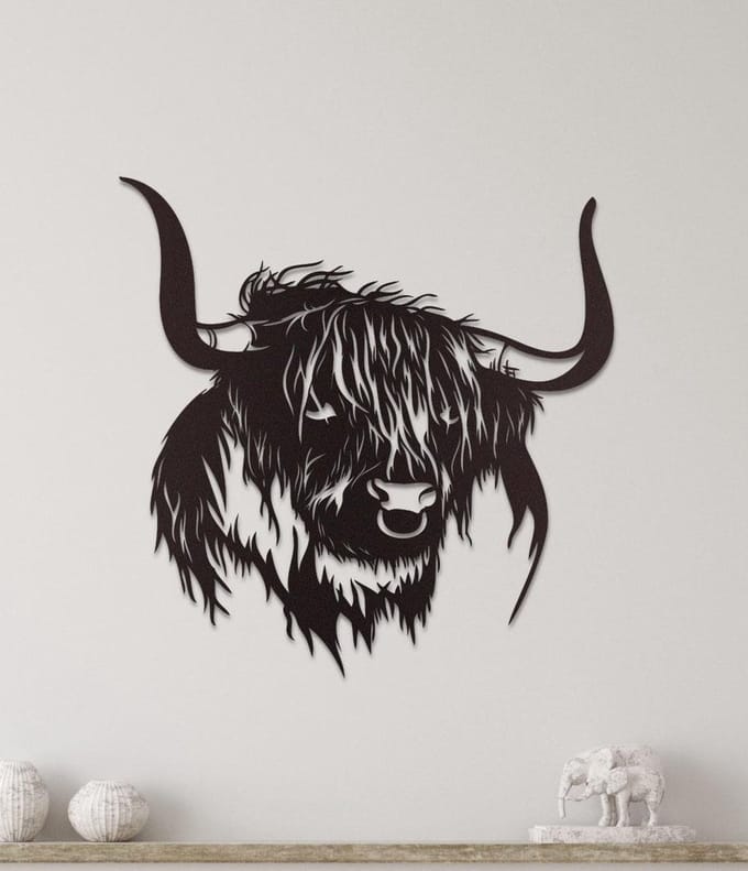 Wanddecoratie dieren | Buffel - M (40x40cm)