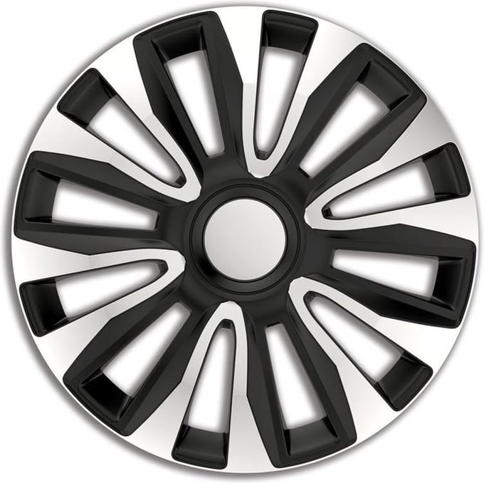 Autostyle Wieldoppen Avalone Pro 16 Inch Abs Zilver/zwart Set Van 4