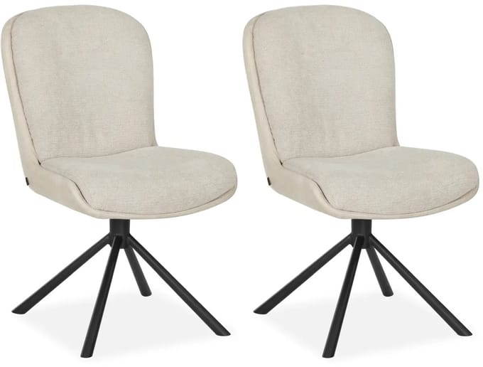 MX Sofa - Eetkamerstoel Trafford - Beige (set van 2 stoelen)