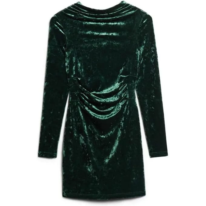Korte jurk van fluweel met lange mouwen voor dames Superdry