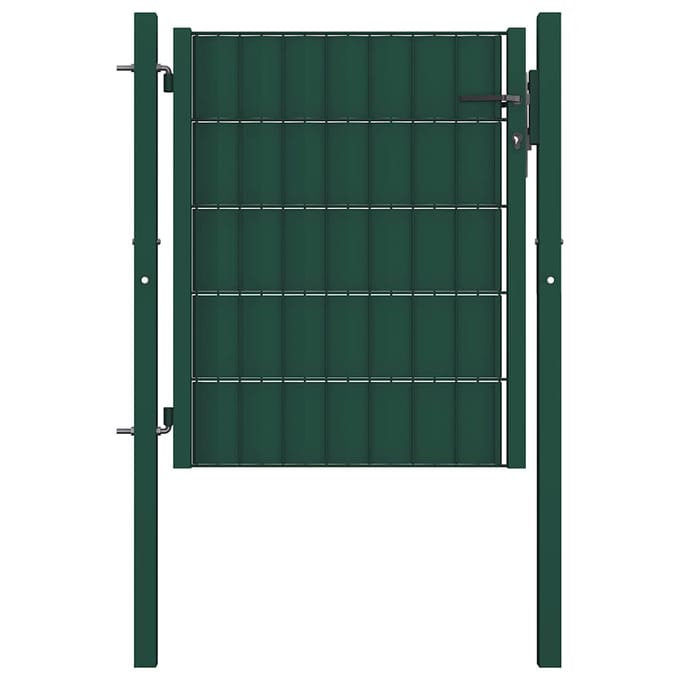 vidaXL - Hekpoort - PVC - en - staal - 100x100 - cm - Groen