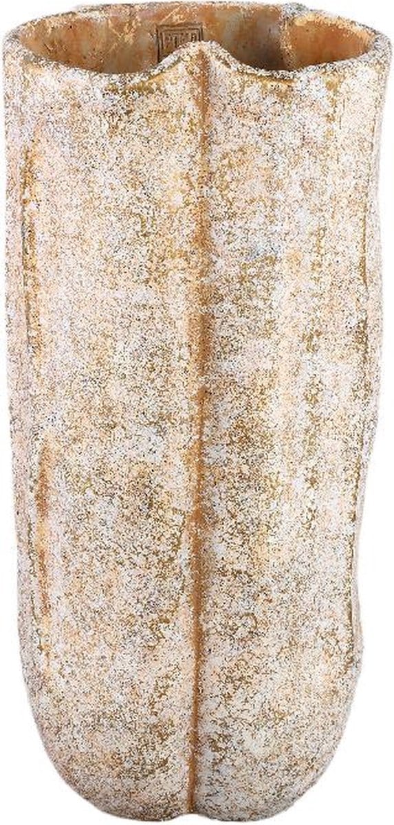 PTMD Bloempot Roddie - 25x24x55 cm - Cement - Creme