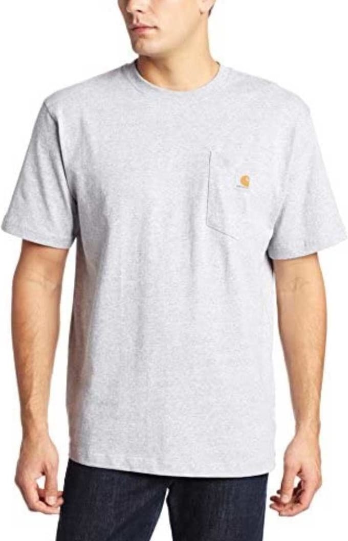 Carhartt K87 Pocket Short Sleeve Heather Grey T-Shirt Heren