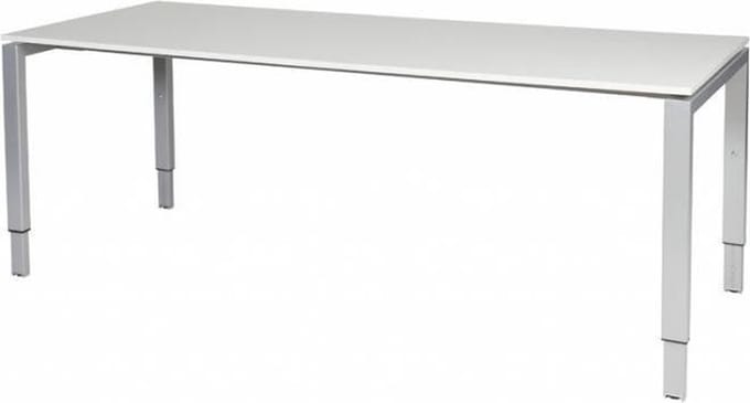 Verstelbaar Bureau - Domino 200x80 wit - alu frame