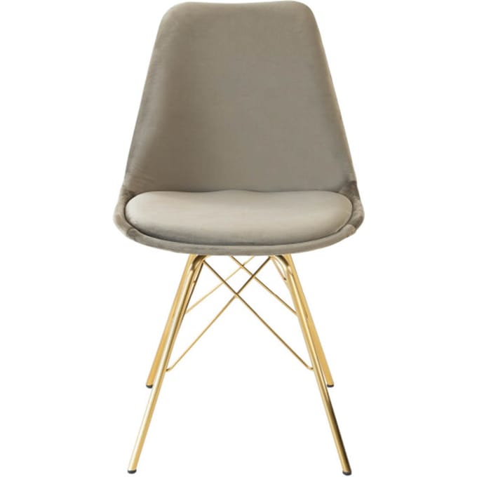 Kick Kuipstoel Velvet Taupe - Goud Frame