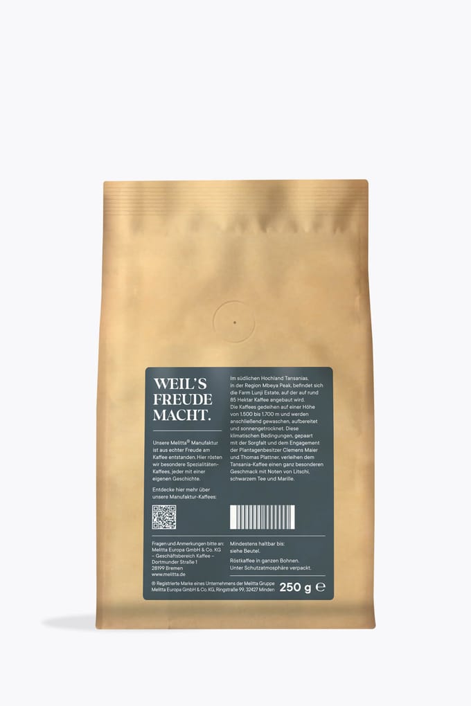 Melitta® Manufaktur Bremen Tanzania Single Origin Boerenkoffie 250g