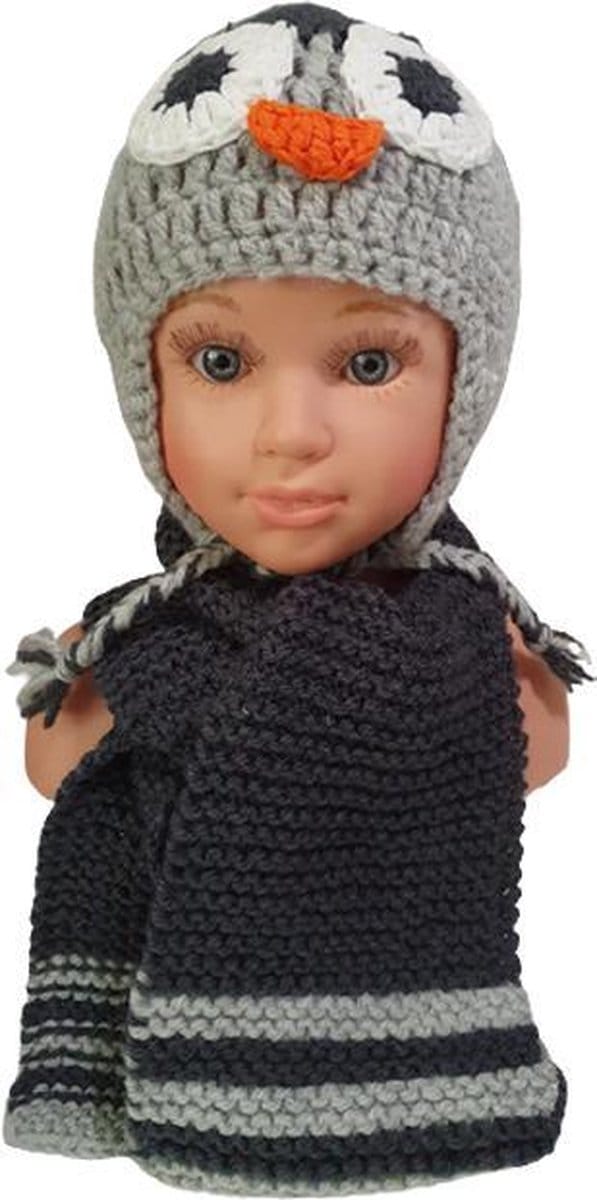 Toetie & Zo - Handgemaakte Muts en Sjaal - Vogel - Set - Baby - Kind - Multi - Gehaakt
