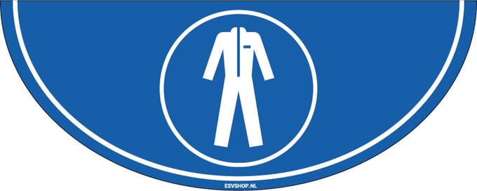 Beschermende kleding verplicht vloersticker M010 - 750 x 300 mm