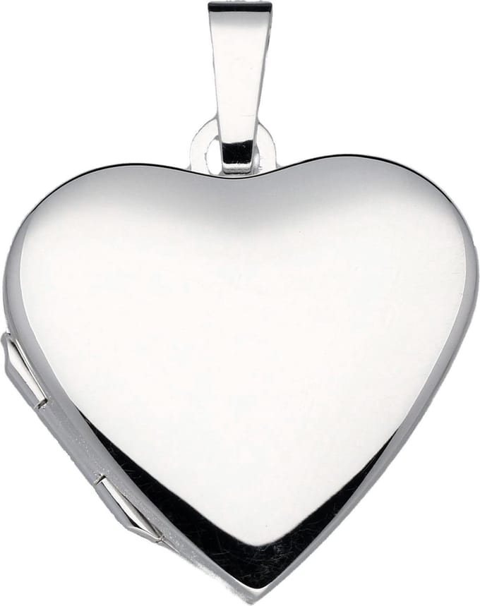 Glow medaillon - zilver - hart - glad - 16 x 15