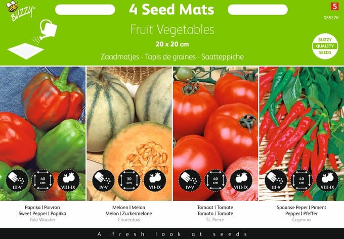 Buzzy® Zaadmatjes Fruitgroente - 4 matjes