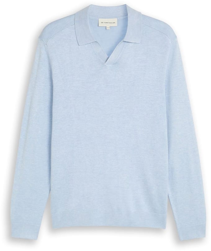 Tom Tailor - Gebreide trui met polokraag - Maat M - Pale Blue Mélange