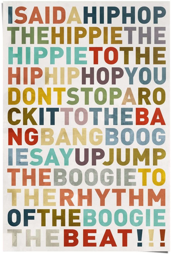 Poster Songtekst - 91,5 x 61 - Papier - REINDERS