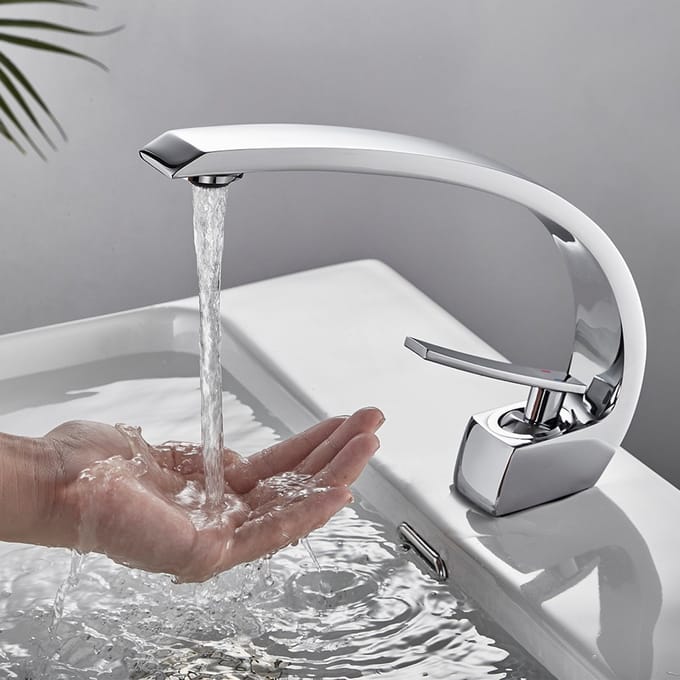 Auralum max Wastafelkraan - Waterbesparend - Zonder waste - Chroom