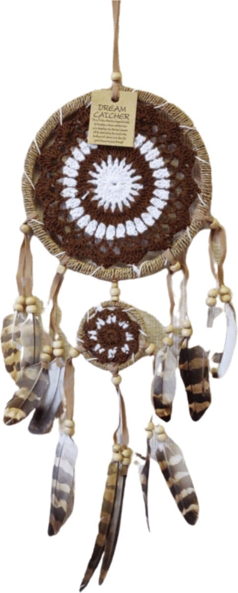 Dromenvanger Gehaakt Natural Wit Bruin 17cm