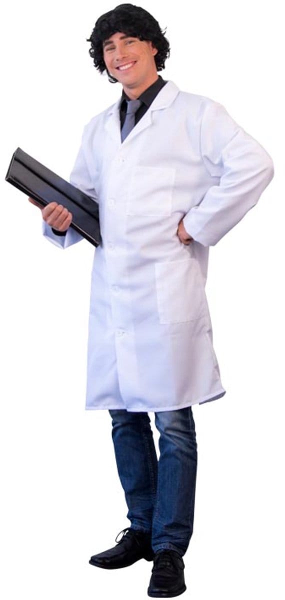 Witbaard Doktersjas Heren Polyester Wit Maat Xxl