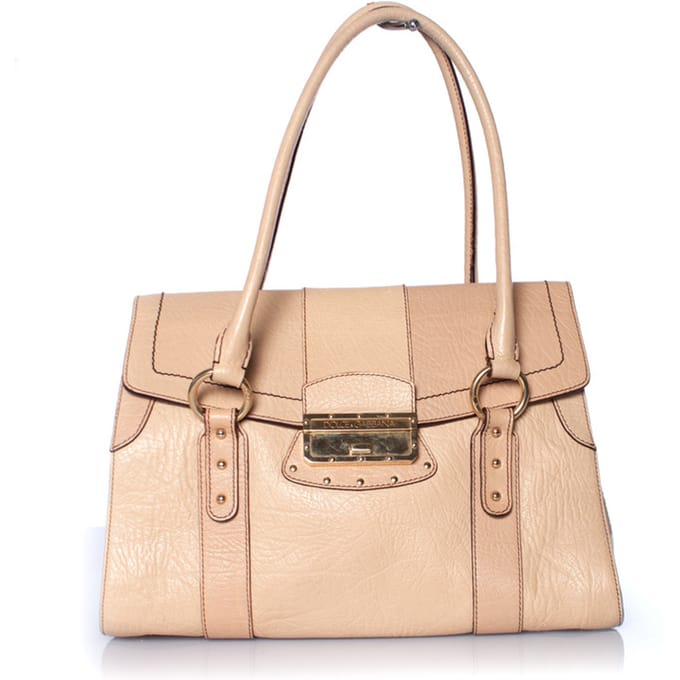 Dolce & Gabbana, leren handtas met geribbelde textuur