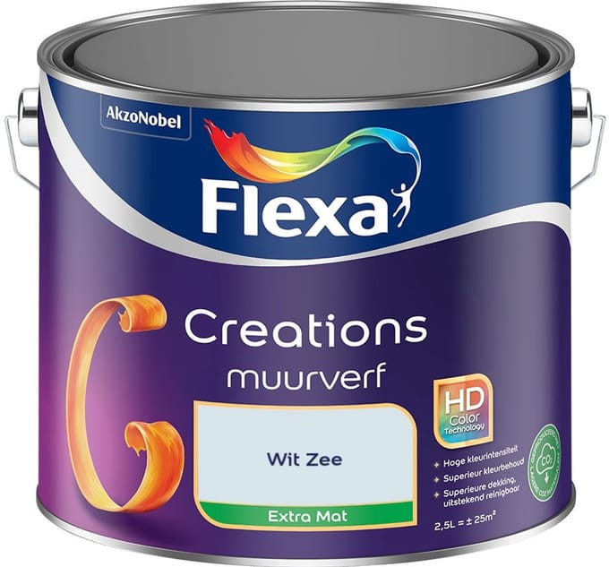 Flexa - Creations Muurverf Extra Mat - Wit Zee - Mengverf - 2,5 L