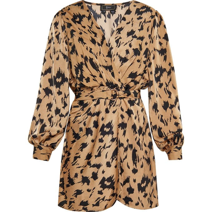 Faina Jurk Dames Camel Veelkleurig
