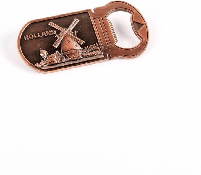 Opener Magneet Dorpstafereel Holland Koper - Souvenir