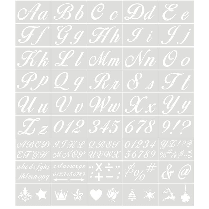 45PCS Stencils Letter en Nummer Sjabloon Herbruikbare Wasbare Alfabet Stencils Milieuvriendelijk 45PCS Type A transparant