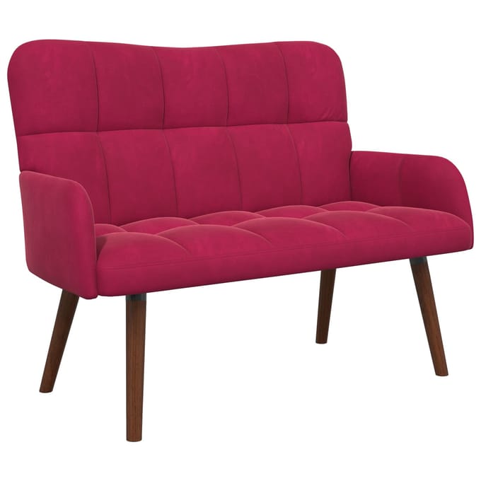 vidaXL - 2-Zits - Sofa - Wijnrood - 115 - x - 61 - x - 87 - cm - fluweel