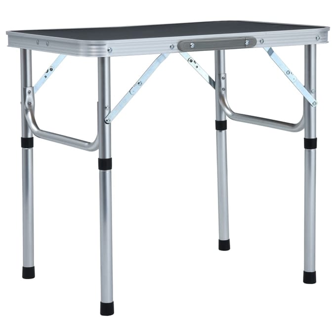 vidaXL - Campingtafel - inklapbaar - 60x45 - cm - aluminium - grijs