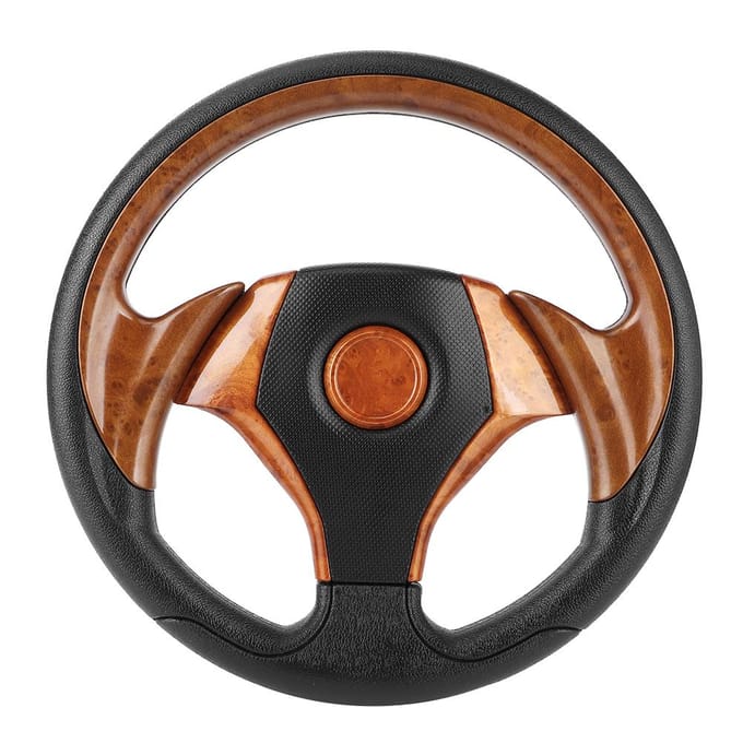 Volant Universel 320mm Type 6 Boulons Voiture de Course Imitative Automobile ModifiéMarron marron