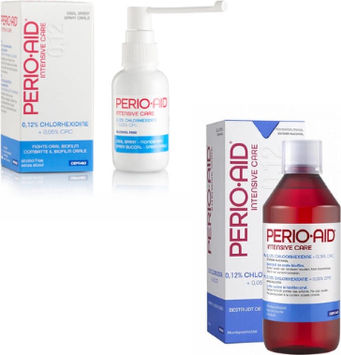 PerioAid Voordeelpakket - Mondspoeling + Mondspray