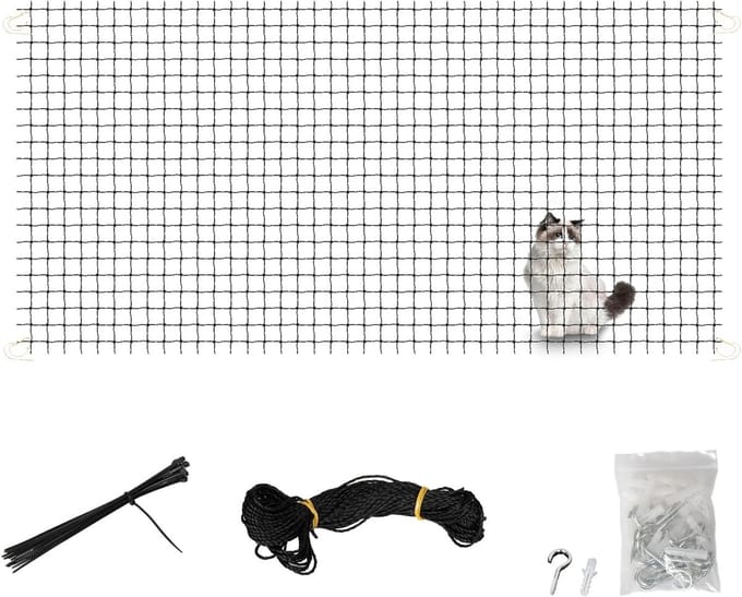 Kattennet Balkon - Veiligheidsnet Kat - Buiten Zekerheid - Scheurvast Materiaal - 6x3 Meter