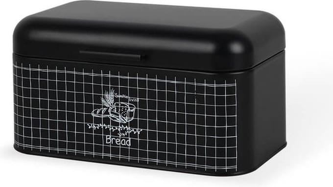 Maestro - Broodtrommel met deksel 30x20x15,7 cm | Staal - Zwart
