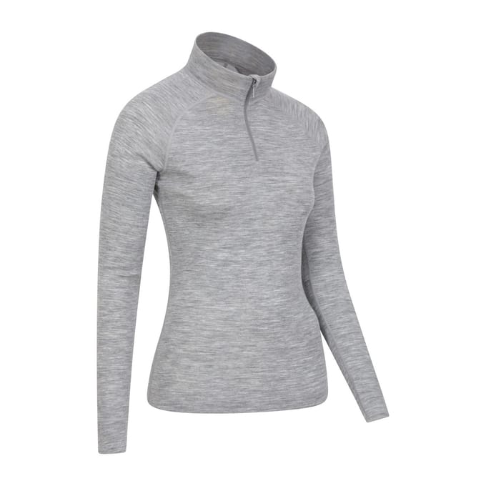 Mountain Warehouse Dames/Dames Merino Wol Zip Hals Thermo Top (Grijs)