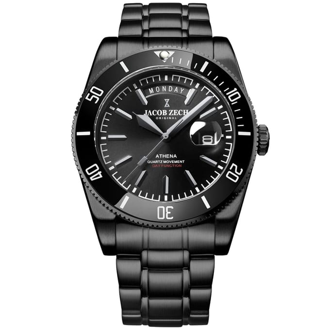 Jacob Zech - Heren Horloge Athena - Zwart