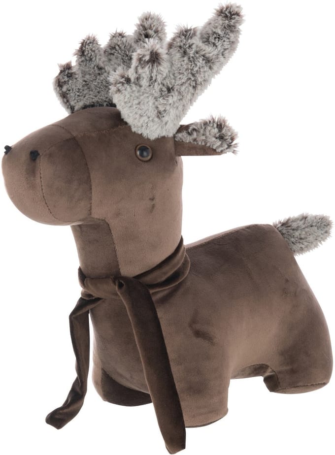 J-Line deurstopper Rendier - polyresin - bruin - small
