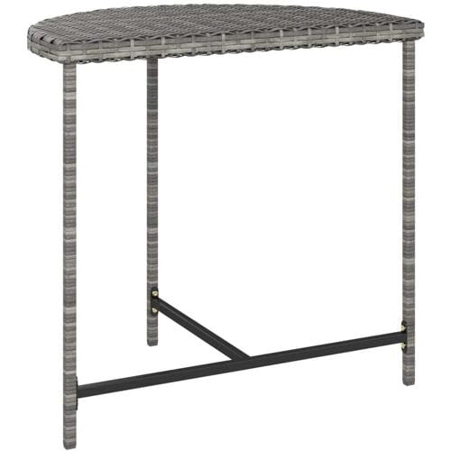 vidaXL - Tuintafel - 80x50x75 - cm - poly - rattan - grijs