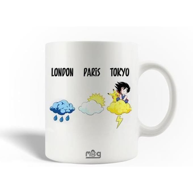 Mug en Céramique Dragon Ball et Pokémon London Paris Tokyo