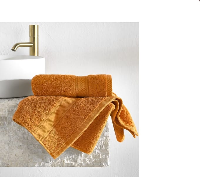 De Witte Lietaer Handdoek Stephanie Copper - Set 2 stuks - 50 x 100 cm - Oranje - Katoen