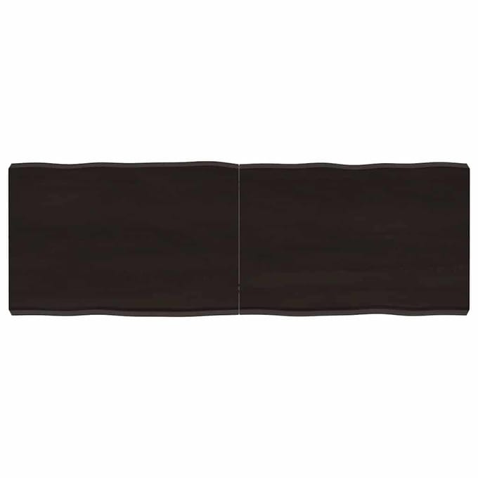 vidaXL Tafelblad natuurlijke rand 120x40x(2-6)cm eikenhout donkerbruin