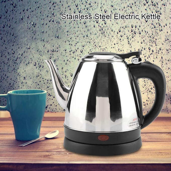 Bouilloire électrique en acier inoxydable de 1,2 L avec chauffe-eau rapide L gray