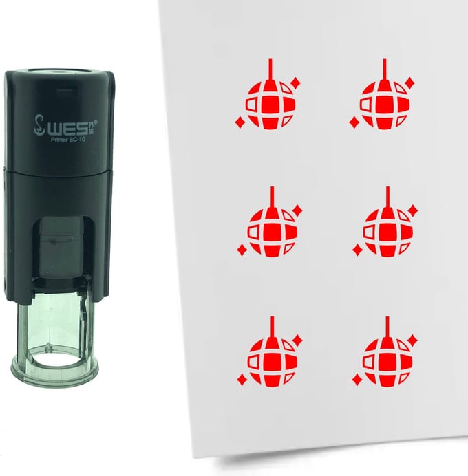 CombiCraft Stempel Discobol 10mm rond - rode inkt