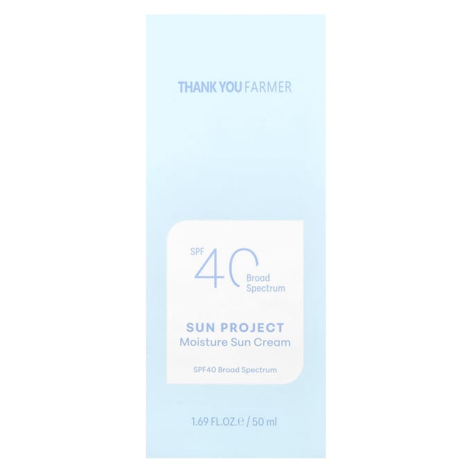 Thank You Farmer, Sun Project Moisture Sun Cream, SPF 40, 1.69 fl oz (50 ml) white