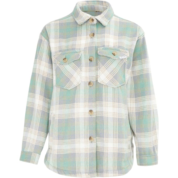 Miso Dames Geruit Polyester Shirt (Groen)