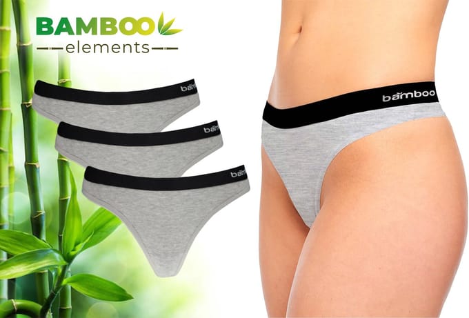 Bamboo - Ondergoed Dames - String - Bamboe - 3 Stuks - Grijs - Lingerie - Onderbroeken Dames - Dames Slips - Dames Ondergoed